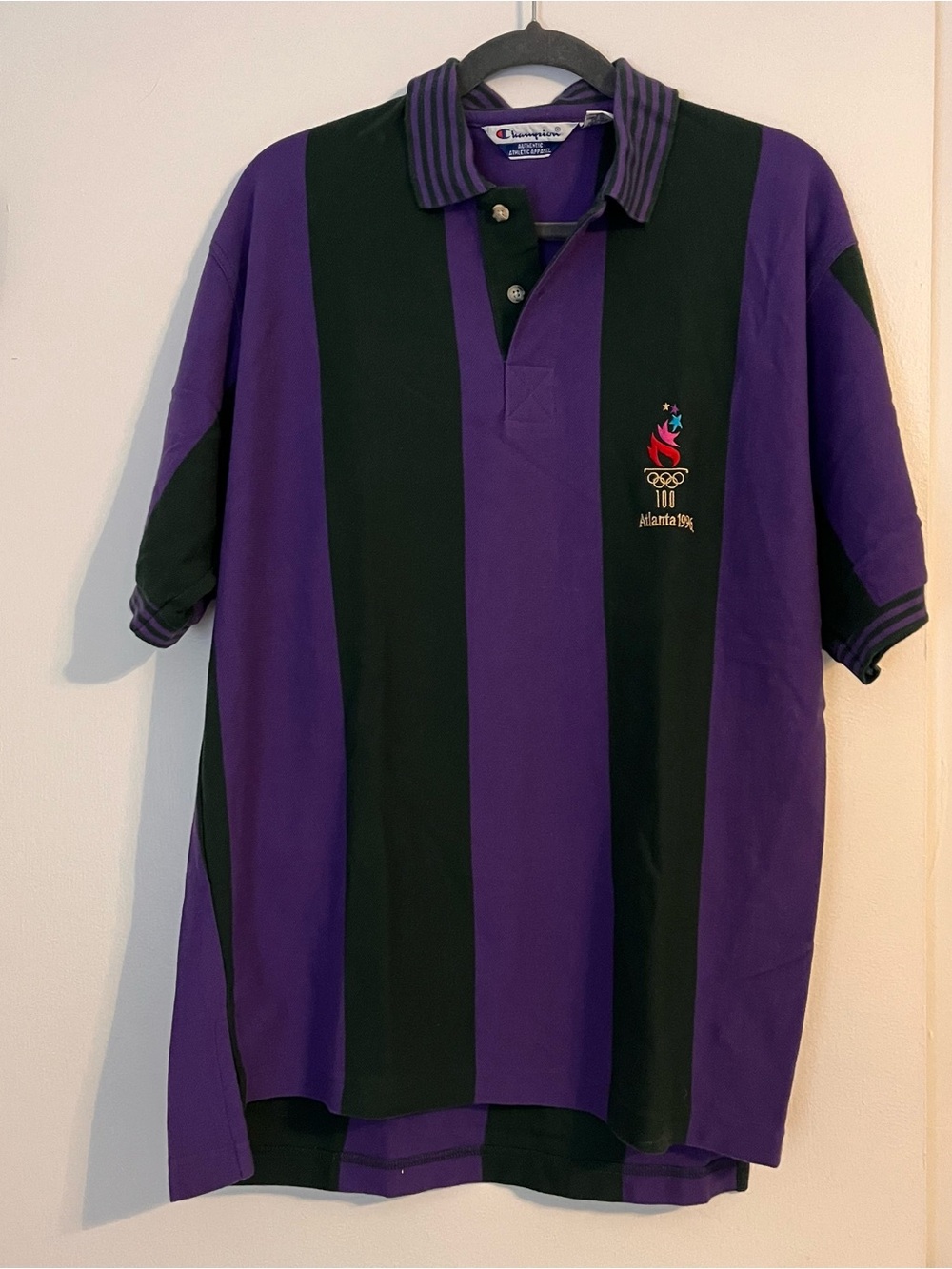 Vintage Champion Atlanta 1996 Olympics rugby style polo shirt Large